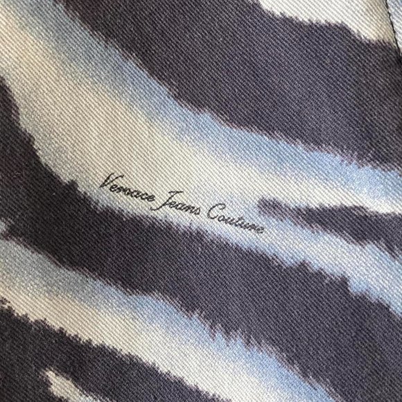 versace jeans couture 90s y2k blue zebra striped blazer jacket size S - Picture 4 of 4